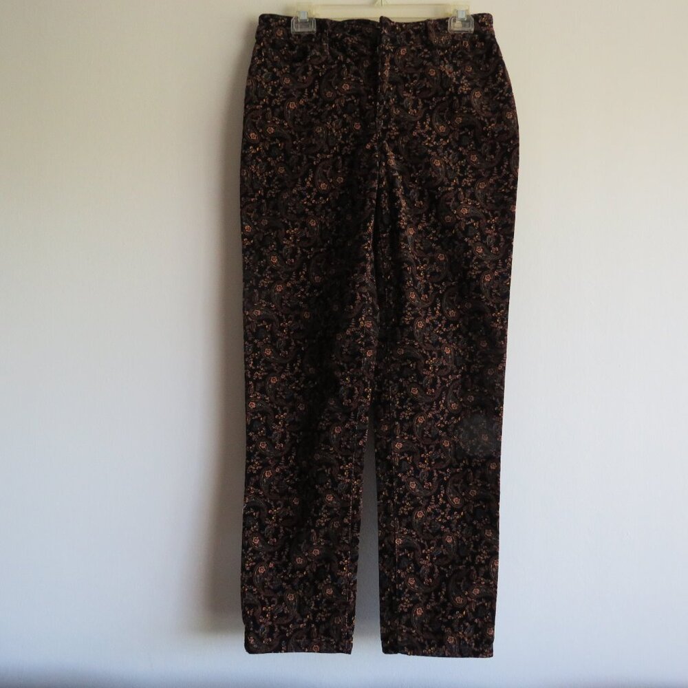 Croft and Barrow Paisley Motif Women’s Corduroy Vintage Pants Size 8